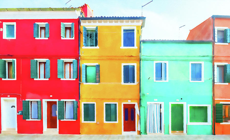Burano, Italy - 11 Painting by AM FineArtPrints