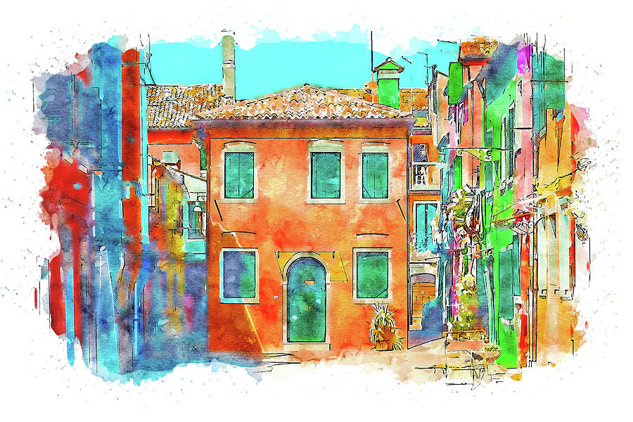 Burano, Italy - 17 Painting by AM FineArtPrints