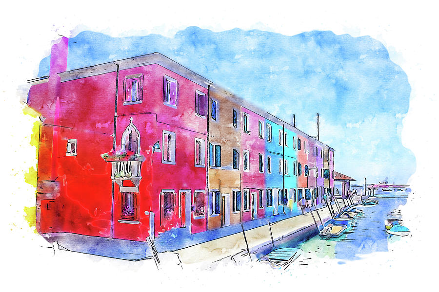 Burano, Italy - 19 Painting by AM FineArtPrints