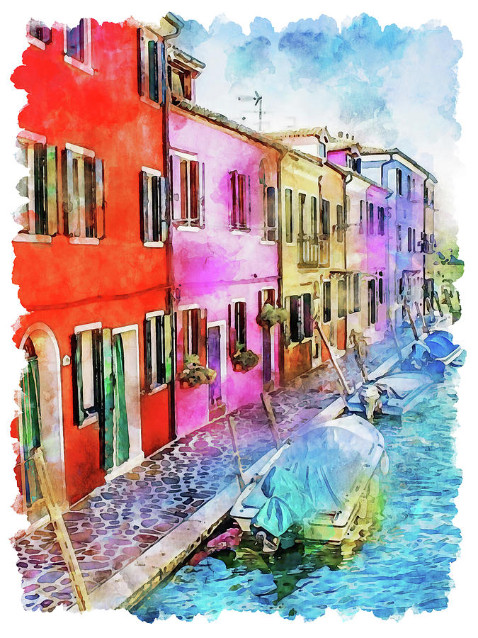 Burano, Italy - 20 Painting by AM FineArtPrints