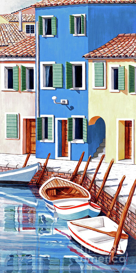 BURANO, ITALY -prints of oil painting Painting by Mary Grden