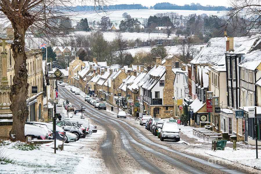 Burford High Street in the Snow Photograph by Tim Gainey
