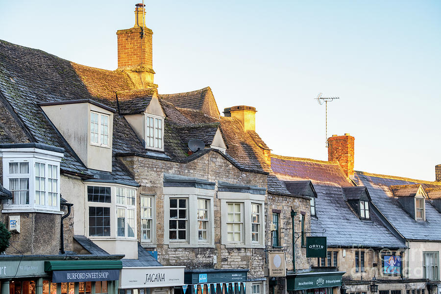 Burford Period Buildings at Sunrise in Winter Photograph by Tim Gainey