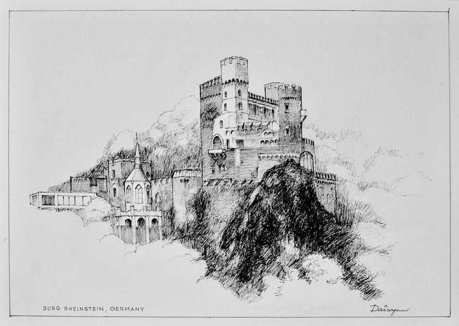 Burg Rheinstein Germany Drawing By Dai Wynn - Fine Art America