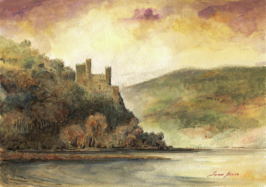 Burg Rheinstein Painting - Burg Rheinstein by Juan Bosco