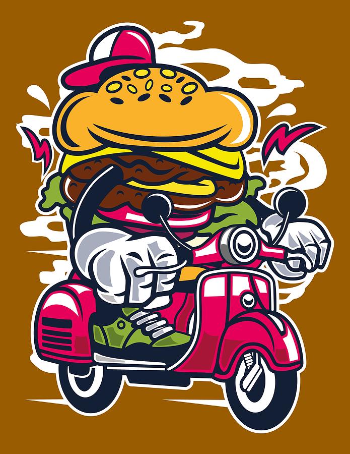 Burger Rider Digital Art by Long Shot