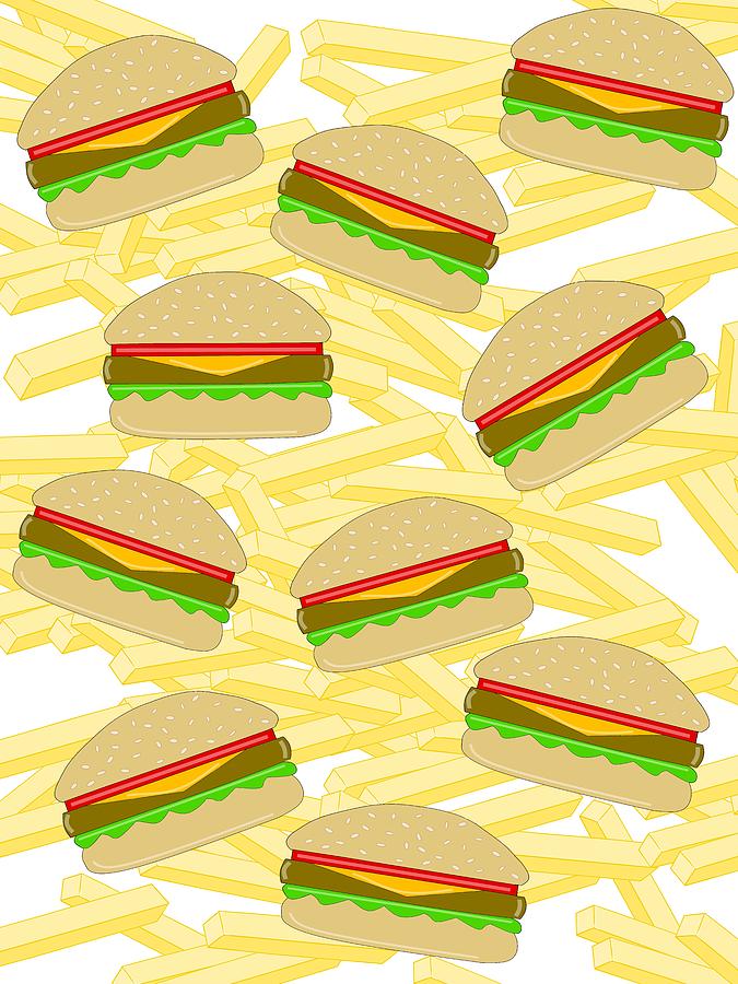 Burgers With Fries by Kathleen Sartoris Burgers With Fries by Kathleen Sartoris