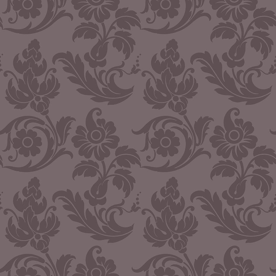 Burgundy damask floral pattern Digital Art by Natalie - Fine Art America