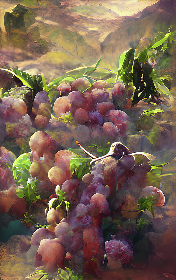Burgundy Grapes From Steampunk Hill AI  Digital Art by Floyd Snyder