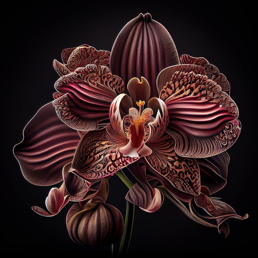 Burgundy Orchid I from Majestic Orchids Art Collection Photograph by Lily Malor