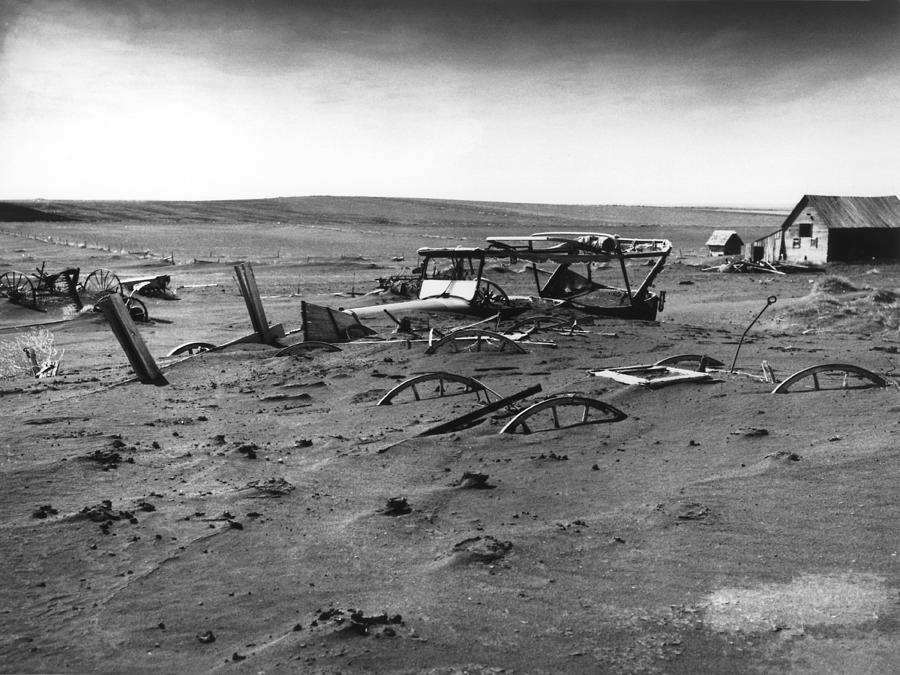 Buried Farm Equipment - Dust Bowl - South Dakota 1936 Photograph by War Is Hell Store