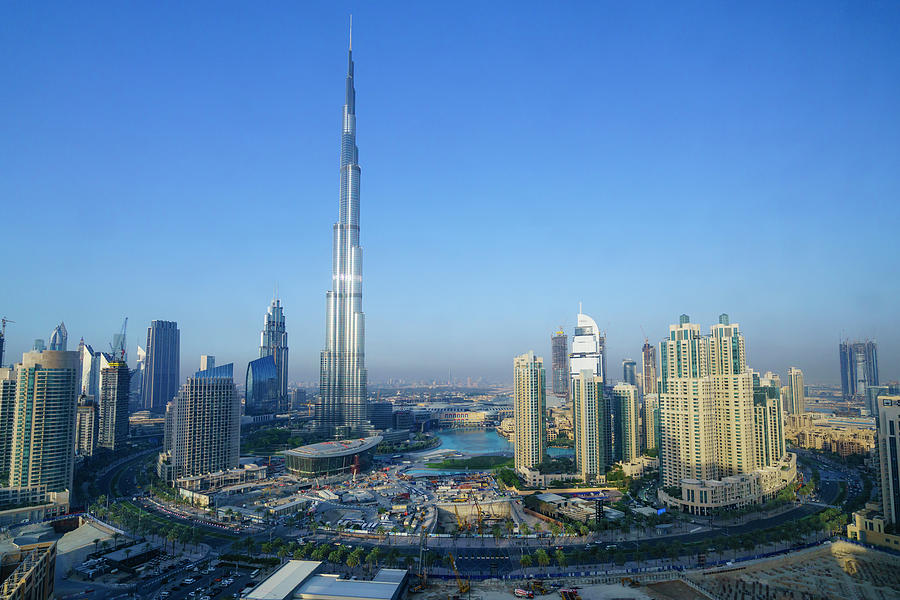 Burj Khalifa and surrounding Downtown skyscrapers Photograph by Fraser ...