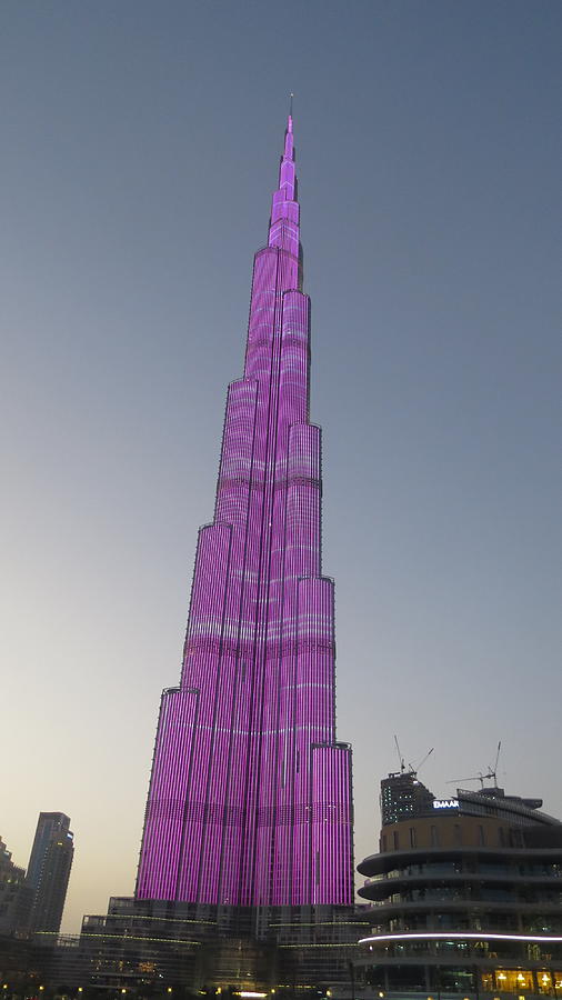 Burj Khalifa Lit Up In Purple Photograph by Jaya's Moonlight ...