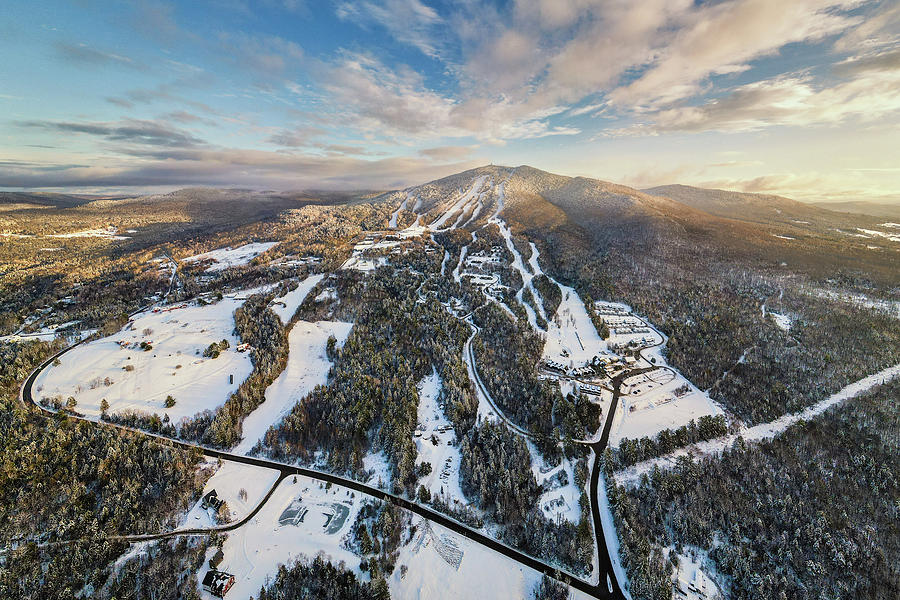 Burke Mountain in the Late Day Sunlight - East Burke, VT - January 2021 Photograph by John Rowe