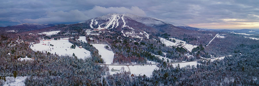 Burke Mountain Vermont Panorama - February 2021 Photograph by John Rowe