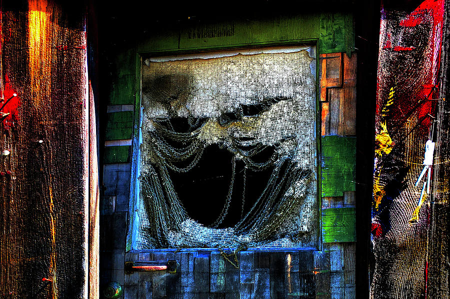 Burlap in a Barn Door Photograph by Wayne King