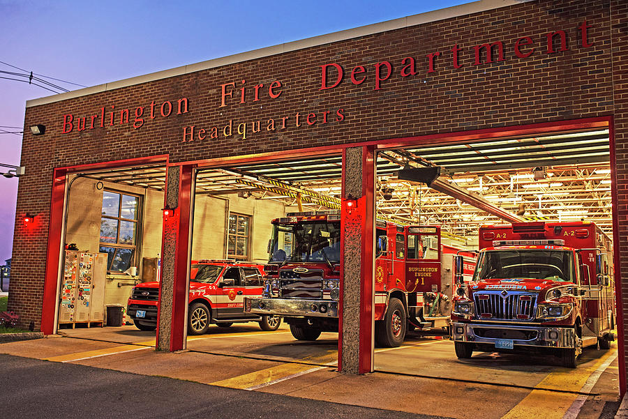 Burlington MA Fire Station at Sunset Photograph by Toby McGuire