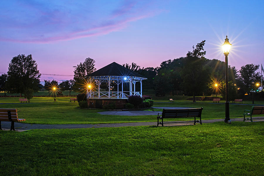 Burlington MA Town Common Magee Gazebo at Sunset Photograph by Toby McGuire