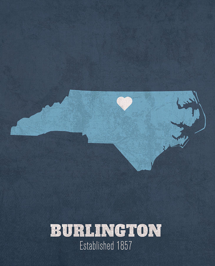 Burlington North Carolina City Map Founded 1857 UNC Color Palette Mixed   Burlington North Carolina City Map Founded 1857 Unc Color Palette Design Turnpike 