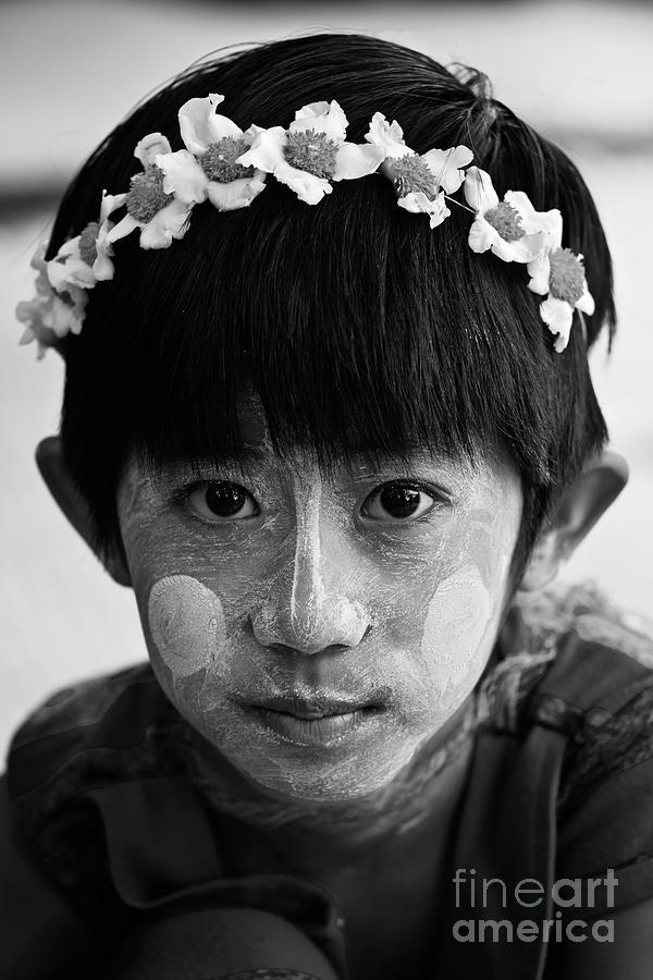 Burmese Girl with flowers Photograph by Craig Lovell