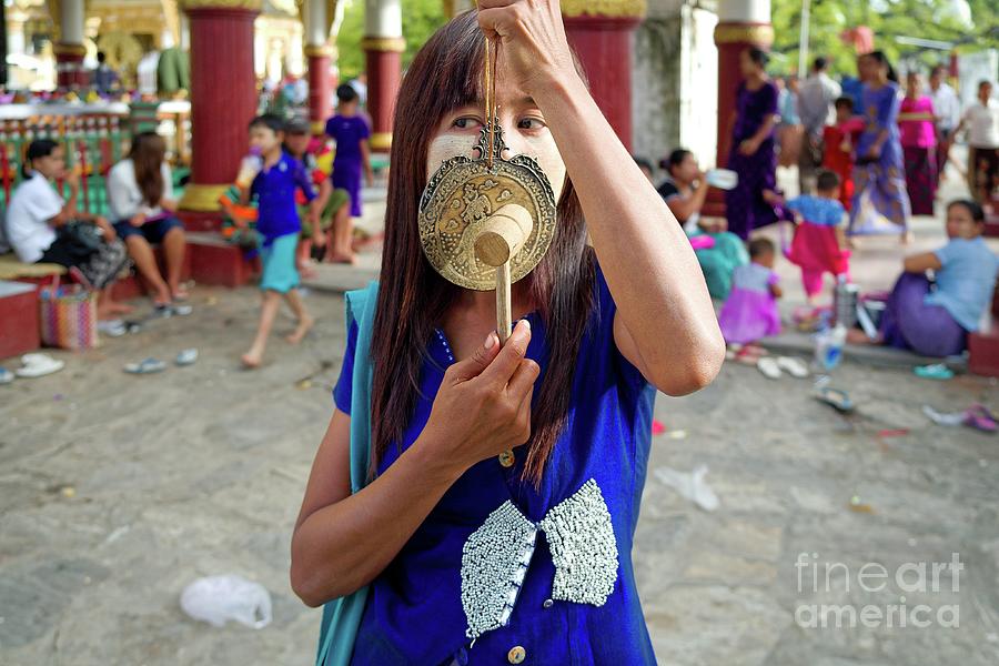 Burmese Gong Seller Photograph by Dean Harte