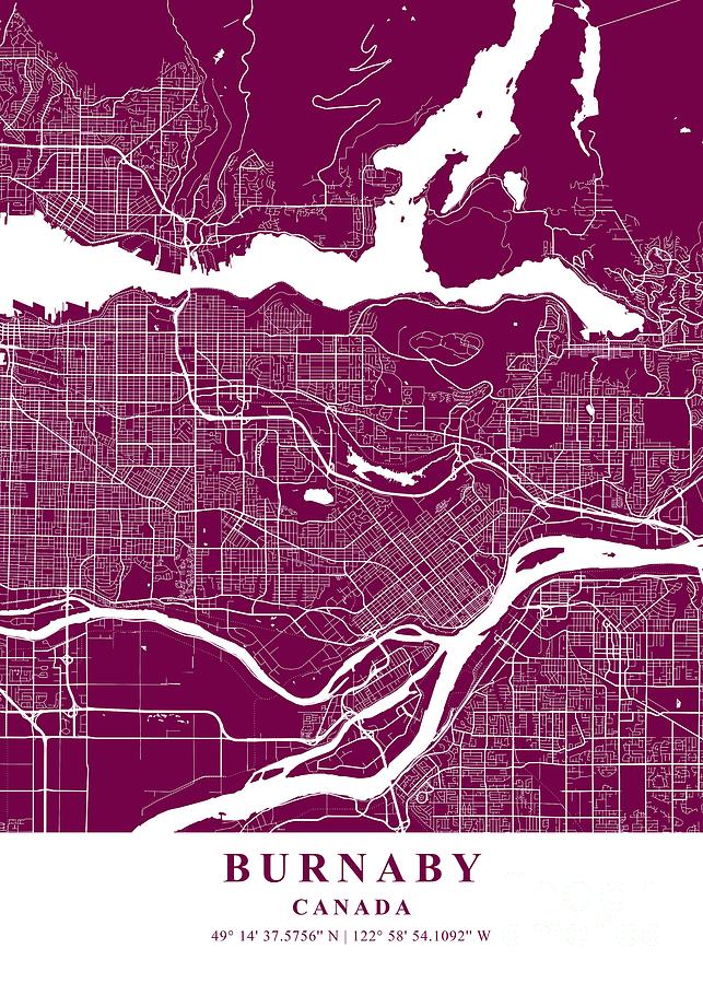 Burnaby Canada Plum Plane Map Photograph By Tien Stencil Fine Art America 8221