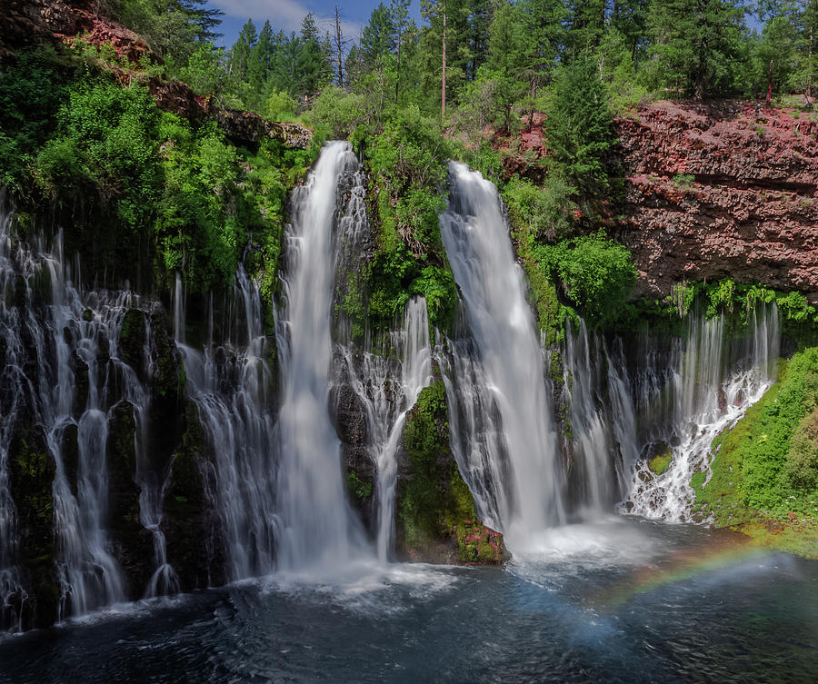 Burney Falls with Rainbow Photograph by Kyle Yeager - Fine Art America