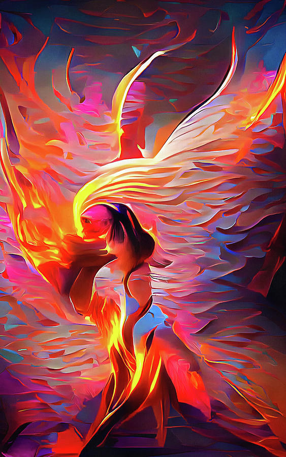 Burning Angel Abstract Fantasy Art 02 Digital Art by Matthias Hauser
