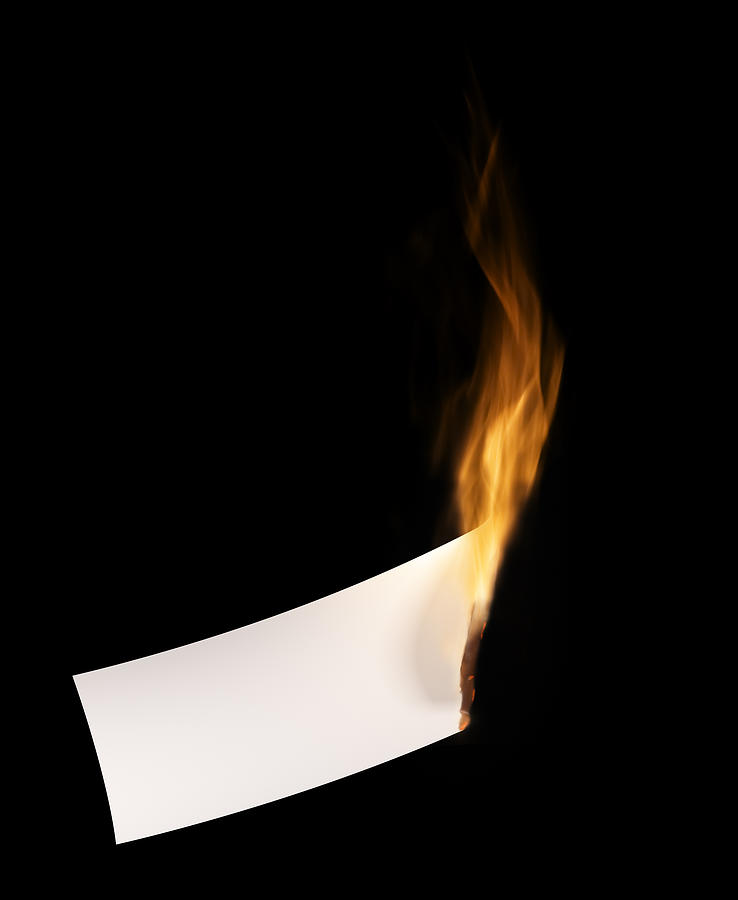 Burning blank Paper Photograph by Rustycloud