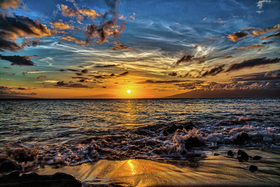 Burning Glow - Sunset from West Maui Photograph by Dave Fish - Fine Art ...