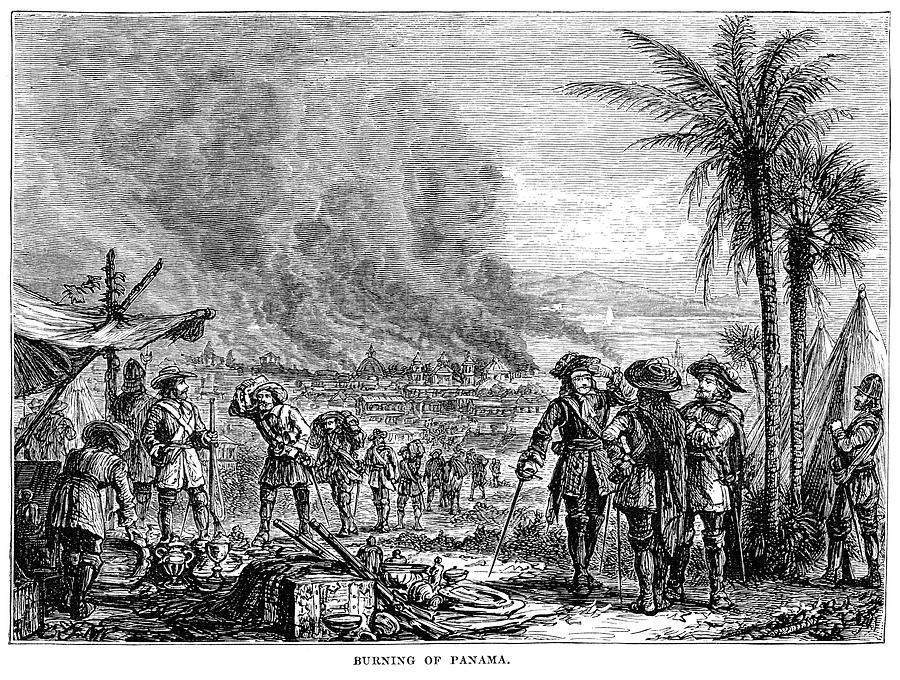 Burning of Panama Drawing by Duncan1890