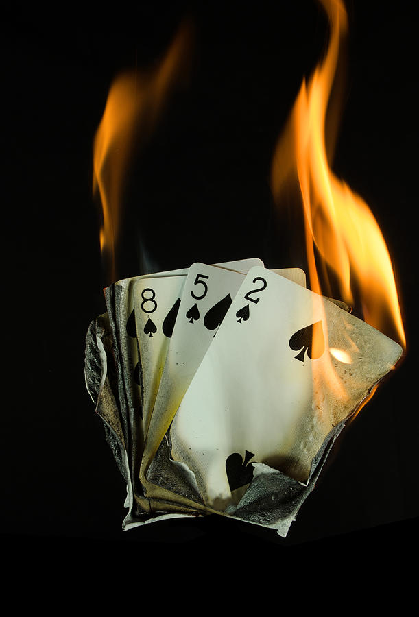 Burning Poker HAnd Photograph by Wwing