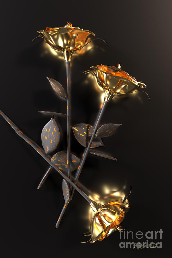 Burning roses Digital Art by Jirka Svetlik