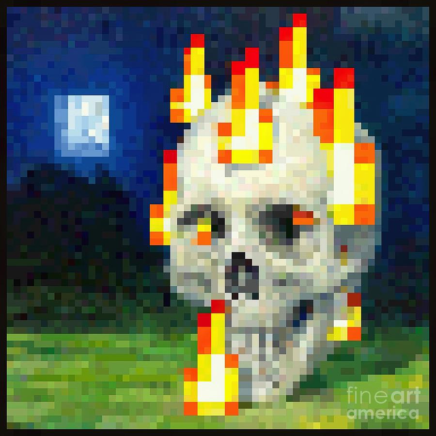 Burning Skull Minecraft Painting Painting By Roberts Mason Fine Art   Burning Skull Minecraft Painting Roberts Mason 