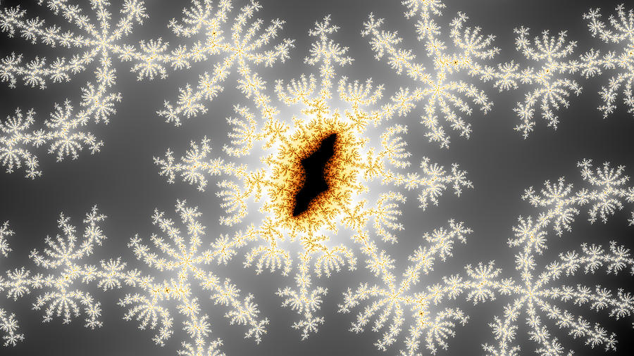 Burning Snow Fractal  Digital Art by Ally White