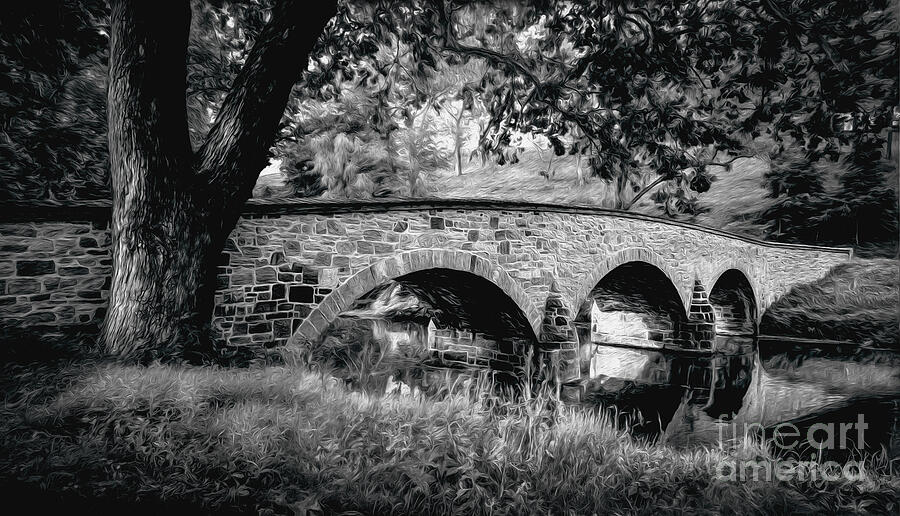 Burnside Bridge in Black and White Photograph by Shelia Hunt