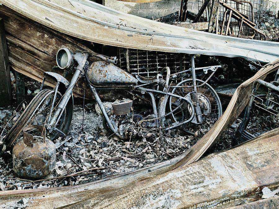 Burnt BSA Bantam Motorbike 2 Photograph by Steven Ralser