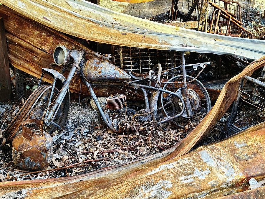 Burnt BSA Bantam Motorbike Photograph by Steven Ralser