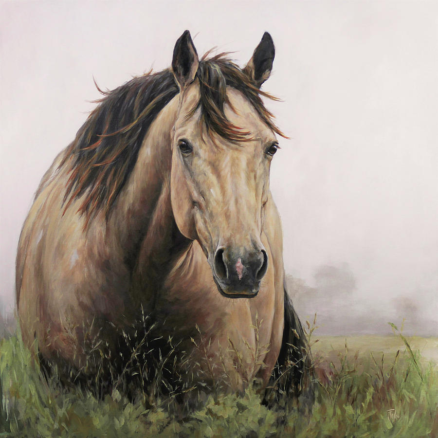 Horse Painting - Burnt Honey by Joan Frimberger
