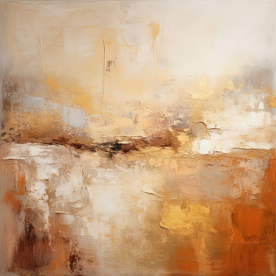 Burnt Orange Abstract Wall Art Painting by Lourry Legarde