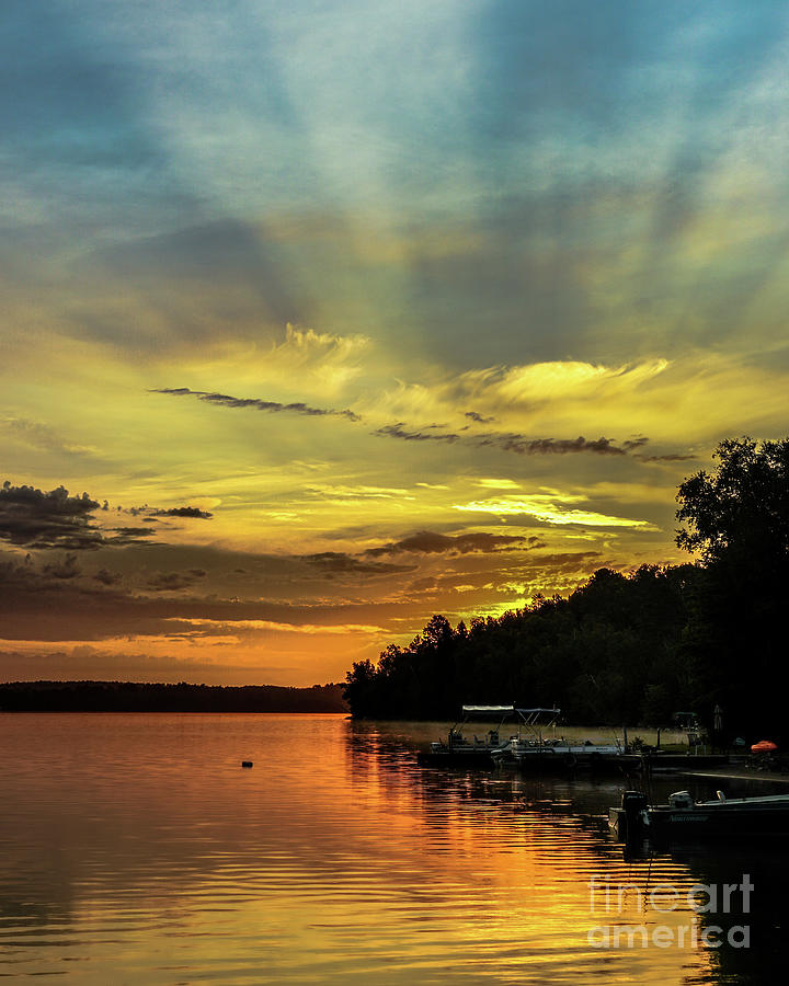 Burntside Lake Sun Rays Photograph by David Meznarich
