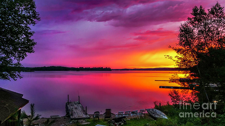 Burntside Lake Sunrise Photograph by David Meznarich