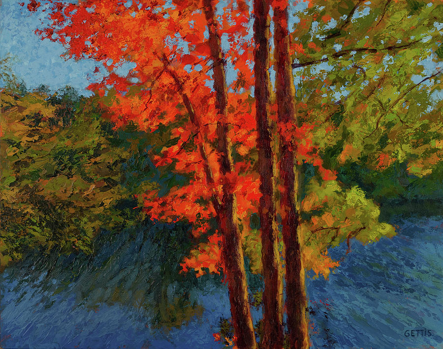 Fall Painting - Burr Pond Tree by Jeff Gettis