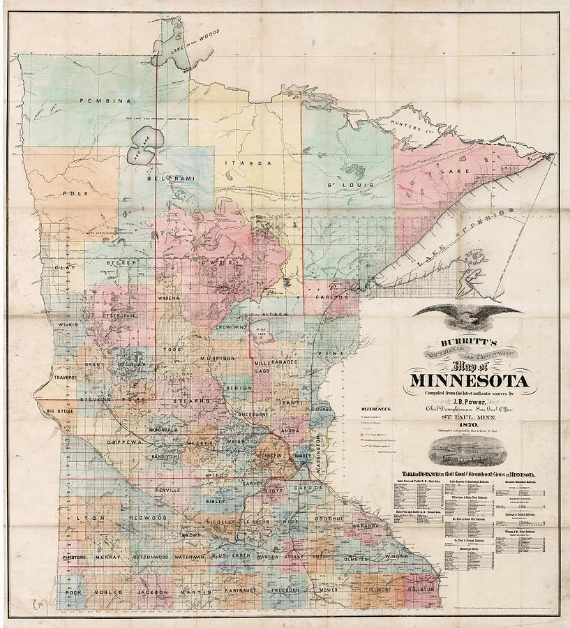 Burritt s Sectional and Township Map of Minnesota Compiled from the ...