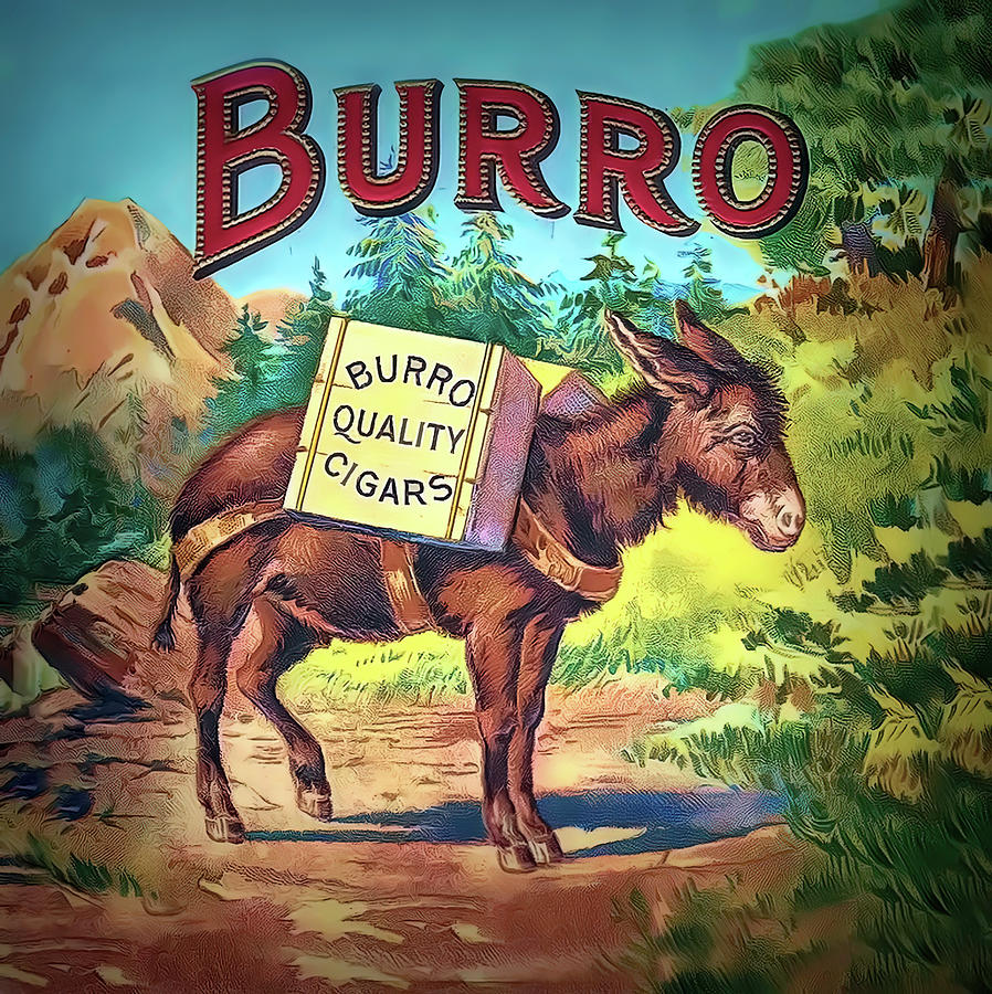 Burro Quality Of Cigars Label Painting by Studio Art