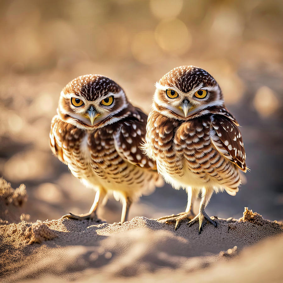 Wildlife Digital Art - Burrowing Owls by Donna Kennedy