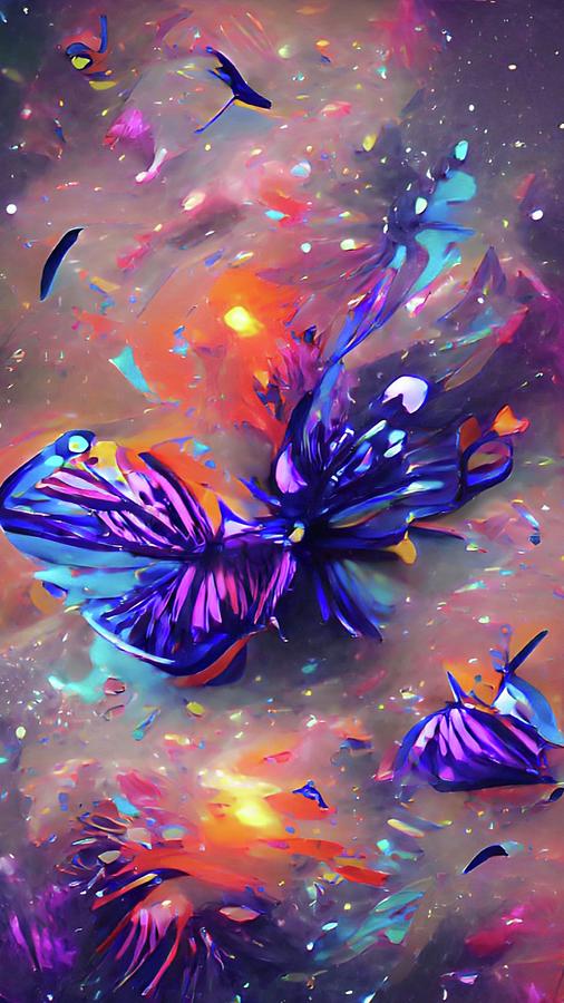 Burst of Butterflies Digital Art by Vennie Kocsis