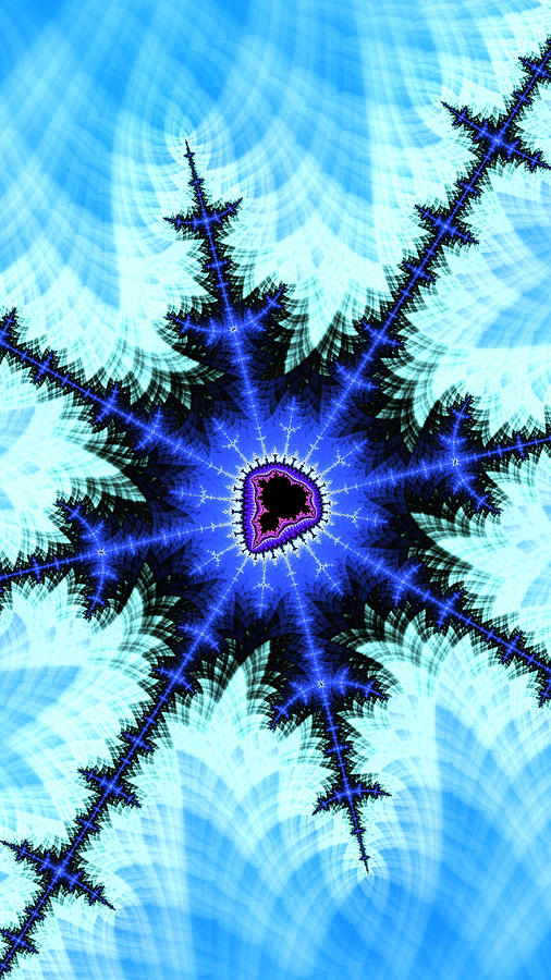 Bursting Blue Fractal Explosion Digital Art by Shelli Fitzpatrick