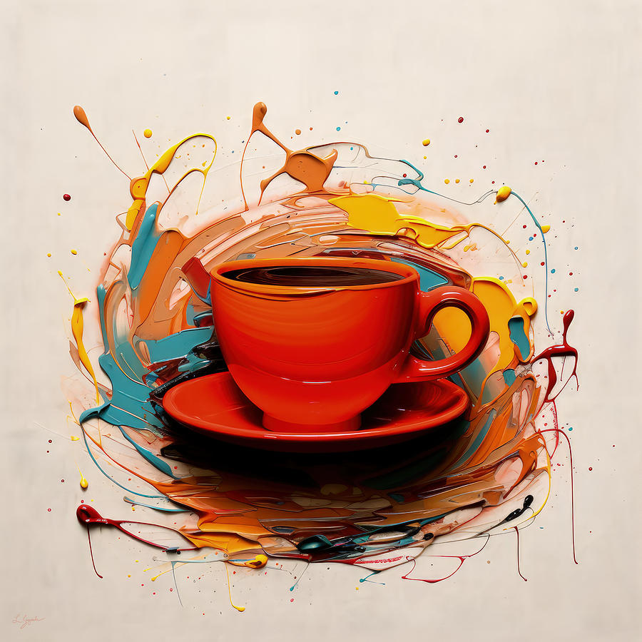 Bursting Colors in Every Cup Painting by Lourry Legarde