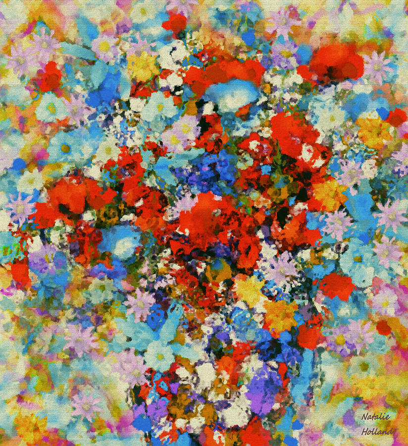 Bursting With Joy Bouquet Painting by Natalie Holland